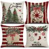 Festive Christmas Pillow Cover Set 45x45cm Short Plush Decorative Cushion Covers Sofa Bed Living Room Holiday Party