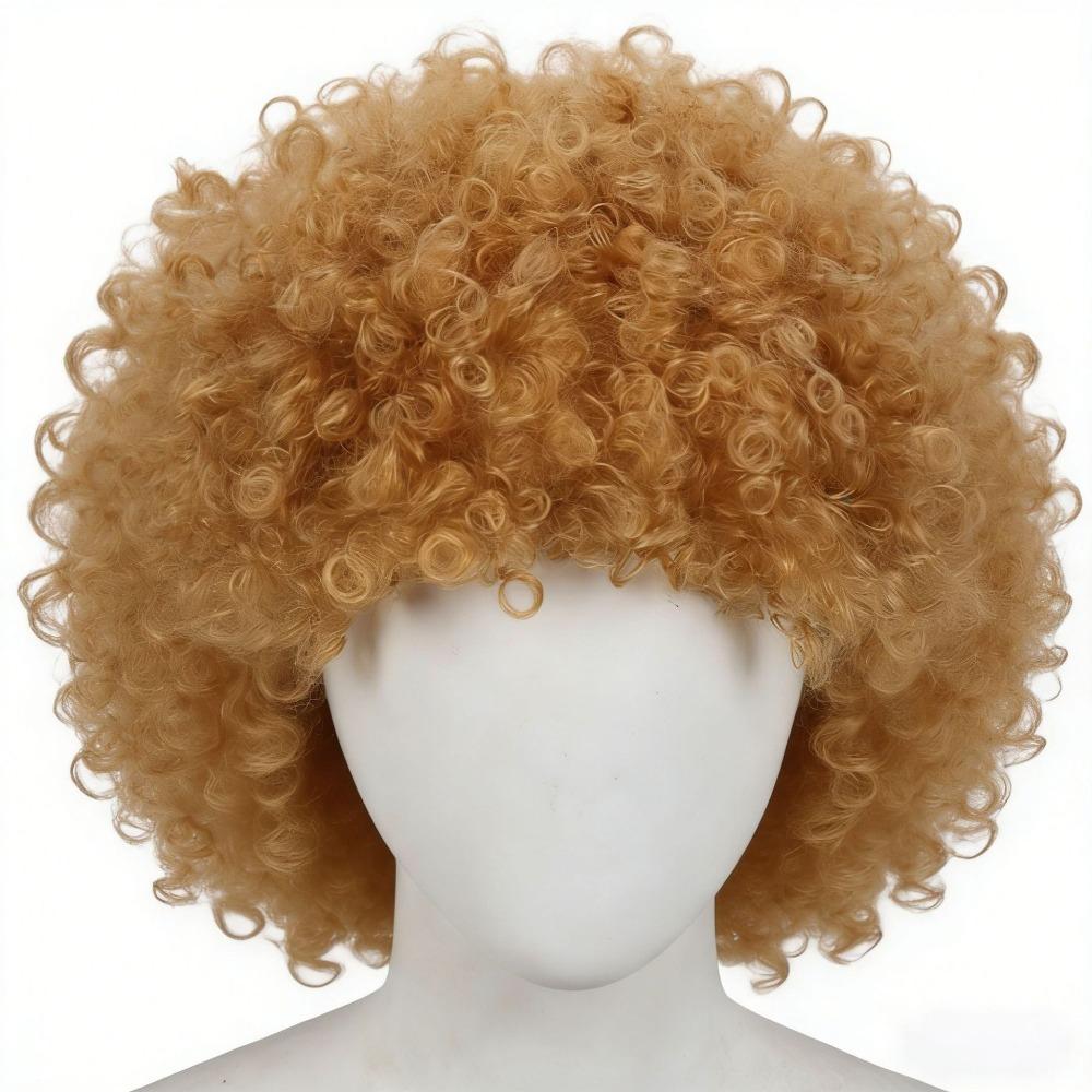 Heat Resistant Clown Curly Cosplay Wig Synthetic Football Fan Wearing Wigs Carnival