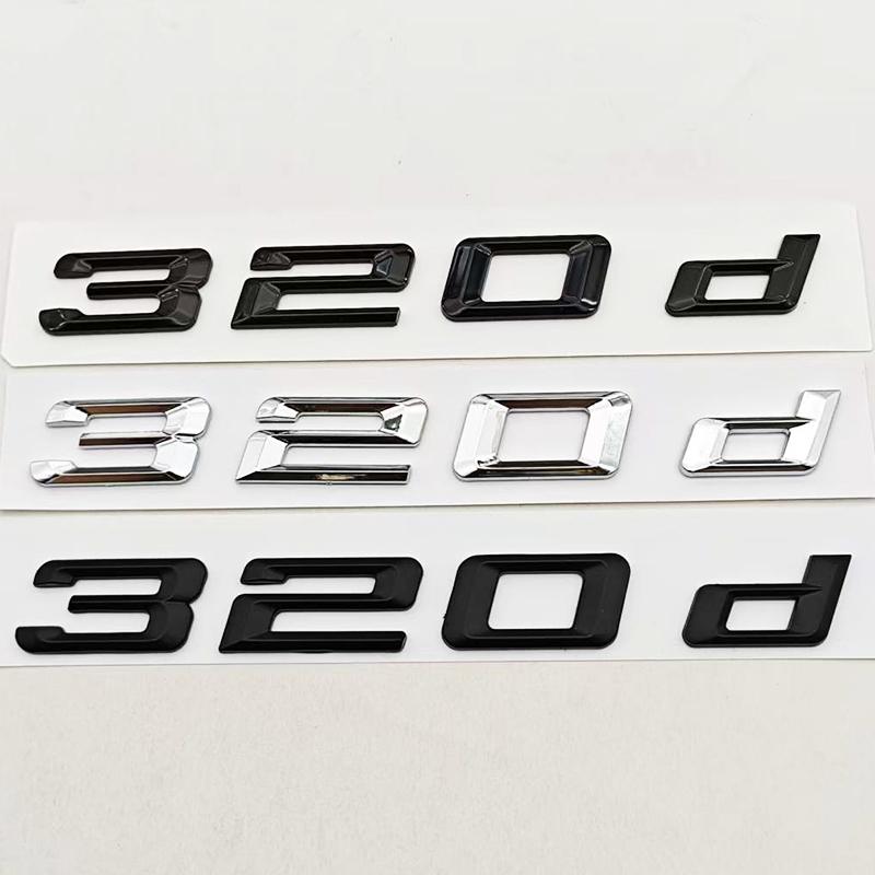 3D ABS Chrome Black Car Styling Logo 320d Badge Rear Trunk Emblem Decal For BMW 3 Series 320d E34 E46 F31 Auto Accessories MD2
