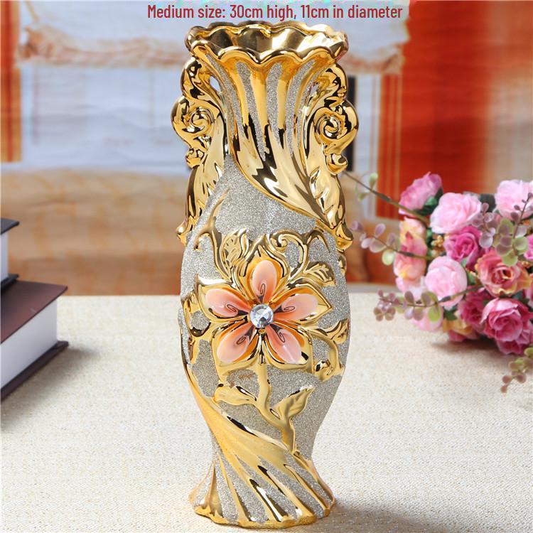 Европейская керамическая ваза с орнаментом, золотой свадебный подарок, украшение гостиной, мягкая мебель для дома