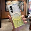 Transparent  Glitter Gradient Magnetic Phone Case for Samsung Galaxy Z Fold 7 6 5 4 3 5G for Magsafe Wireless Charge Cover