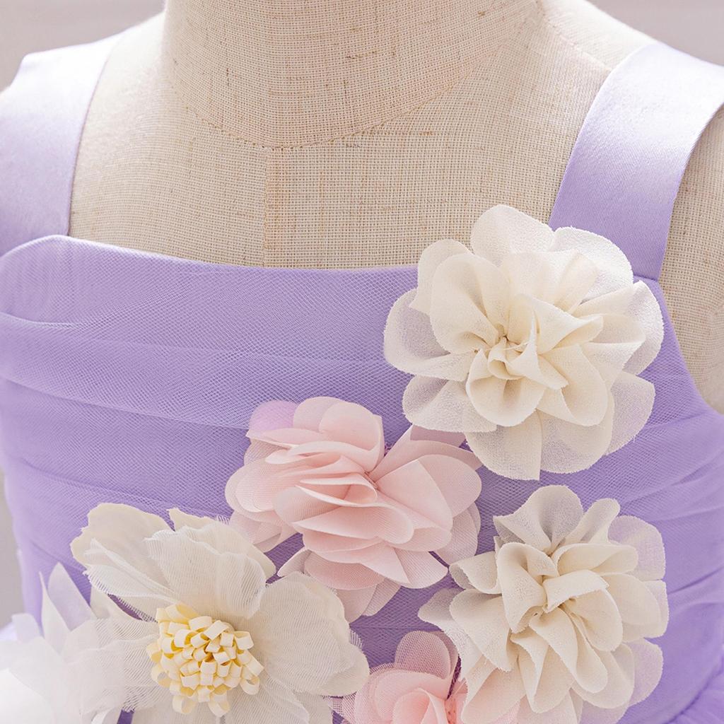 Платье принцессы с цветочным принтом и перекрестным принтом - пышная юбка для девочек