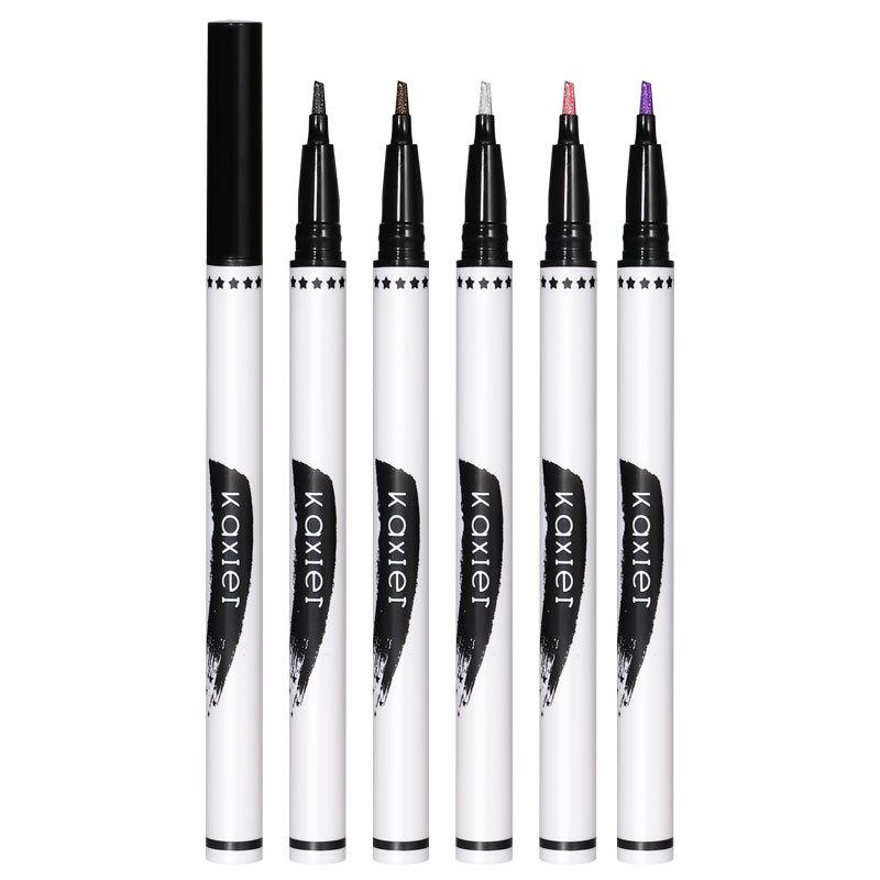 Сверкающая жидкая подводка для глаз шелковичного червя, шелковистая гладкая цветная перламутровая насадка с плоским лезвием