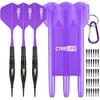 CyeeLife 16g Pure Copper Soft Tip Darts Set Case Holder 30 Tips Beginner Level Home Darts + + (Purple)