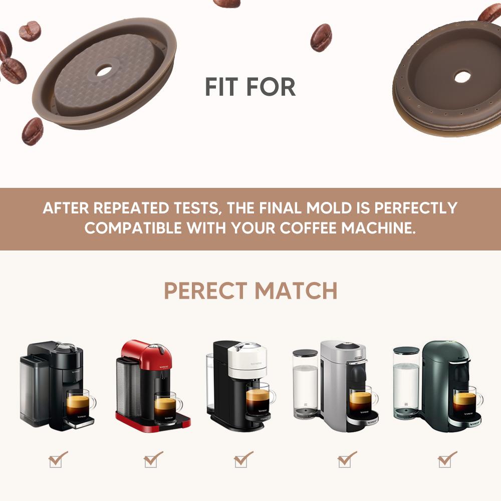 Многоразовая и пополняемая крышка, совместимая с капсулами Nespresso Vertuo и VertuoLine. Силиконовые крышки пищевого качества для Vertuo Next
