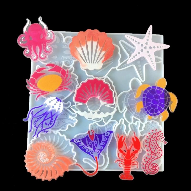 Глянцевые формы из силиконовой смолы, формы для морского животного, брелок, кулон, украшения, ювелирные изделия, формы для рукоделия из эпоксидной смолы