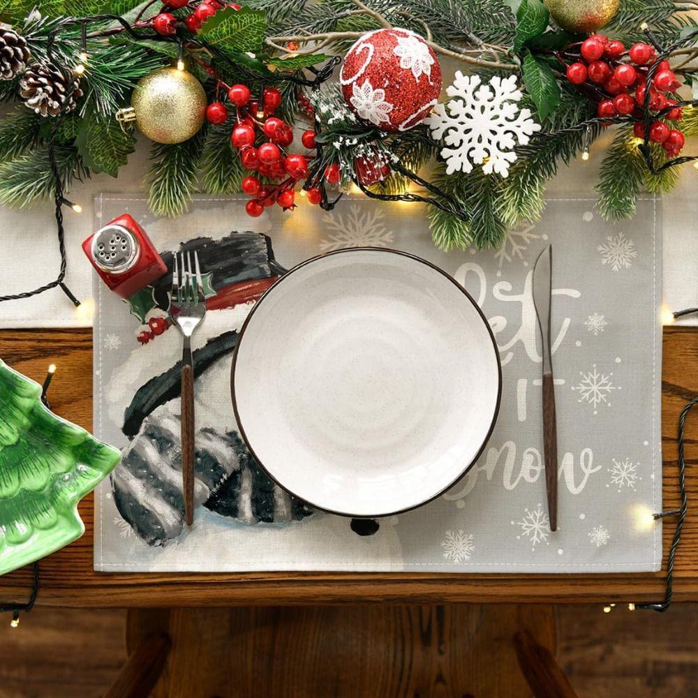 Защитный коврик для обеденного стола, Термостойкий коврик для рождественского ужина, Изоляционная подставка, Праздничное украшение