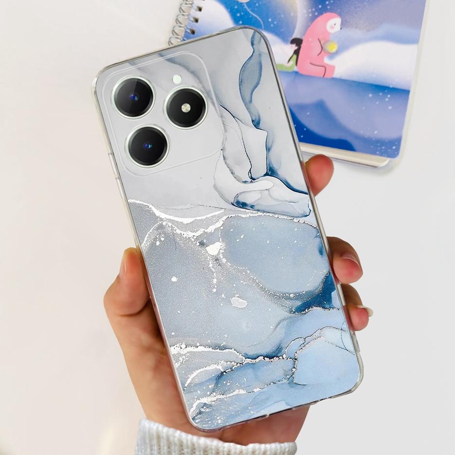 For Realme C61 Case RMX3939 Cute Panda Cartoon Painted Cover Soft Slim Phone Case For Realme C63 C 61 RealmeC61 RealmeC63 Bumper