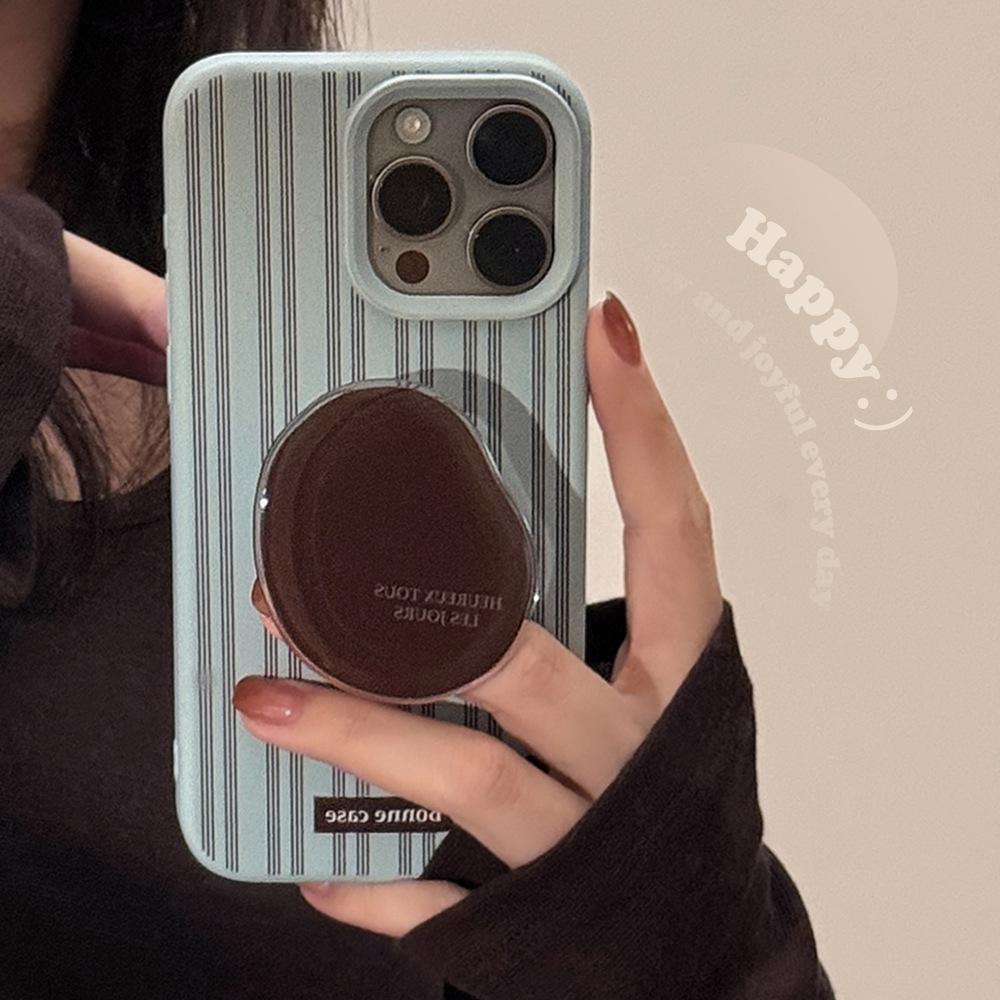 Премиальный чехол для iPhone 16 в полоску, ретро-коричневая подставка для Apple 17, iPhone 15 Pro Max, совместим с несколькими моделями iPhone