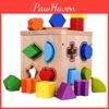 Wooden Kids Geometric Matching Blocks 16 Hole Space Intelligence Box Toy