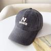 Fashionable Three Dimensional Letter Embroidery N Soft Top Baseball Hat Made of Old Baseball Hat for Women Fashion Simple Style