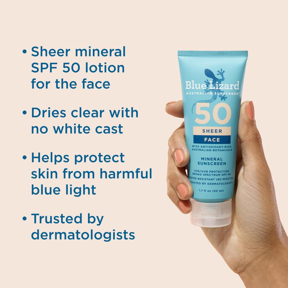 BLUE LIZARD Transparente Gesichtslotion LSF 50+, 50 ml