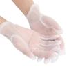 Girls White Faux Silk Transparent Black Ultra Thin Opera Gloves Finger Gloves Mesh Short Gloves