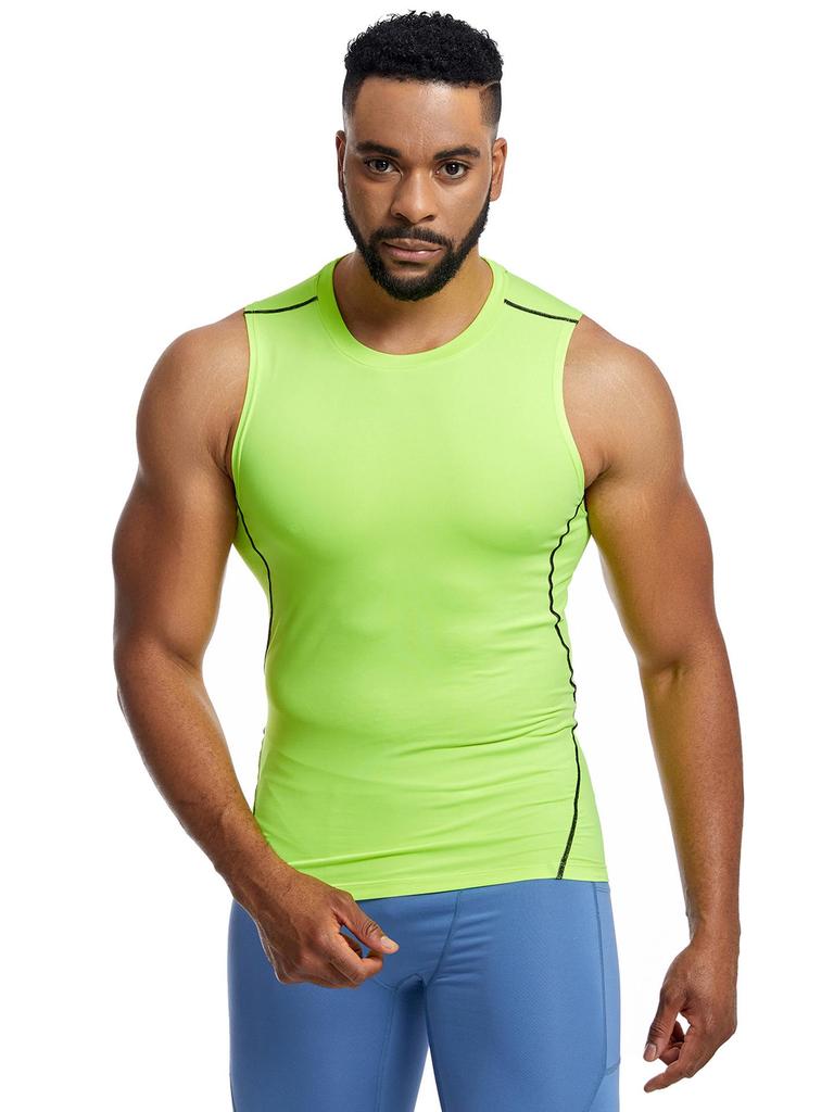 Men's Quick-Dry Breathable Silk Grid Sweat-Wicking Sports Tank for Summer Training & Running.