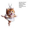 Christmas Tree Ornament Cartoon Cat Pendant with Lanyard Easy To Hang Decorative Acrylic Rearview Mirror Hanging Accessory