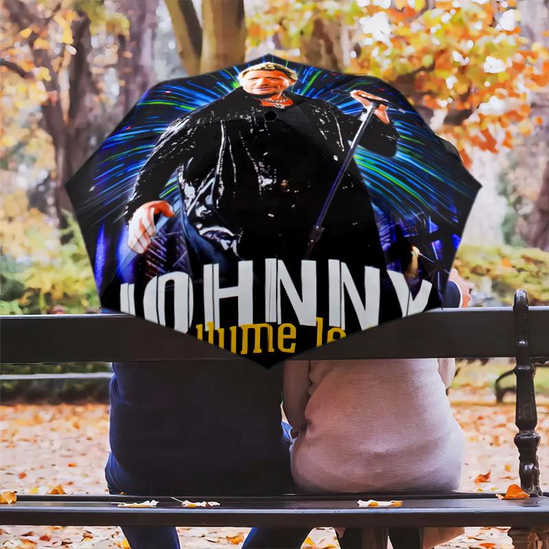 Johnny Lights Up Stage Folding umbrella 8 paraphenoid bones Suitable for all seasons Sun umbrella Three folds Umbrella