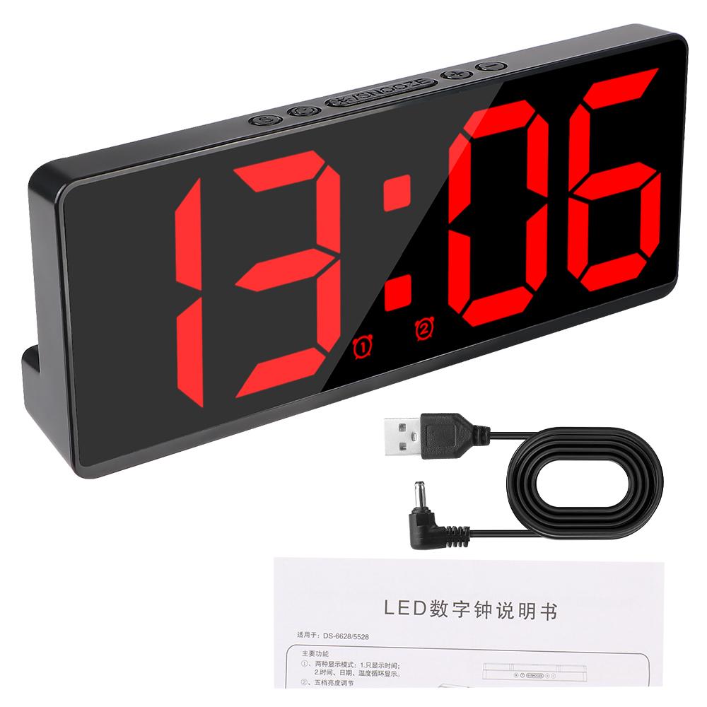 12/24H Функция «анти-беспокойство» Цифровой будильник Голосовое управление Температура Повтор Ночной режим Настольные часы Светодиодные часы Электронные часы