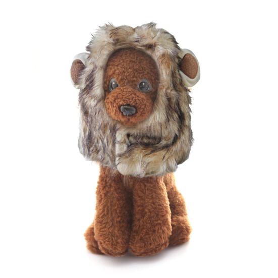 Парик с гривой льва для собак, пушистый головной убор для питомца с ушками, наряд для питомца