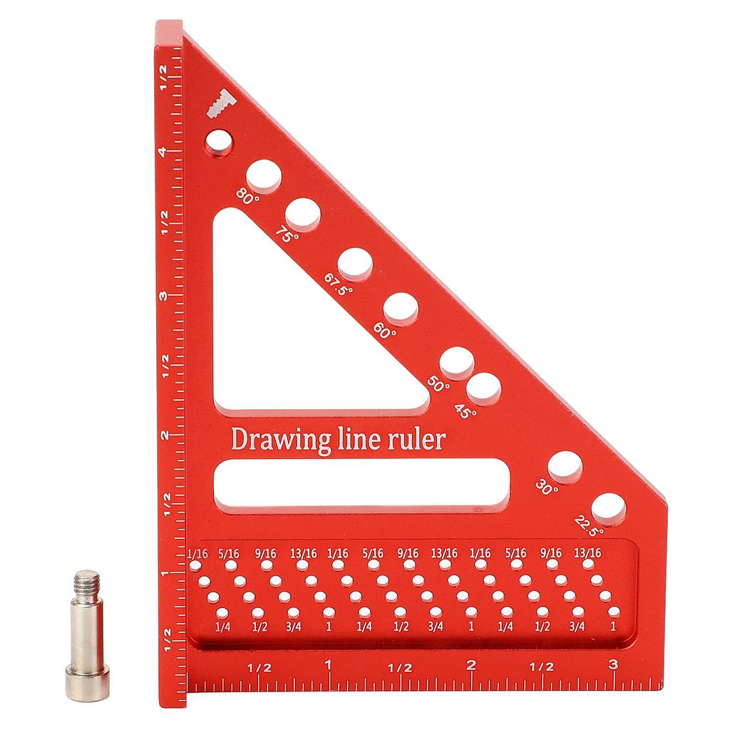 Drawing Line Ruler Aluminum Alloy 0 To 90 Degree Woodworking Square for Engineering Construction