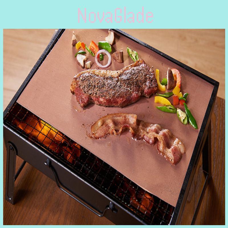 5 шт. Портативный термостойкий коврик для гриля BBQ Идеально подходит для универсального гриля и выпечки