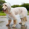 Transparent Dog Raincoat Waterproof Pet Poncho Rain Jacket Hooded Rain Coat with Leash Hole for Puppies Small To Large Dogs