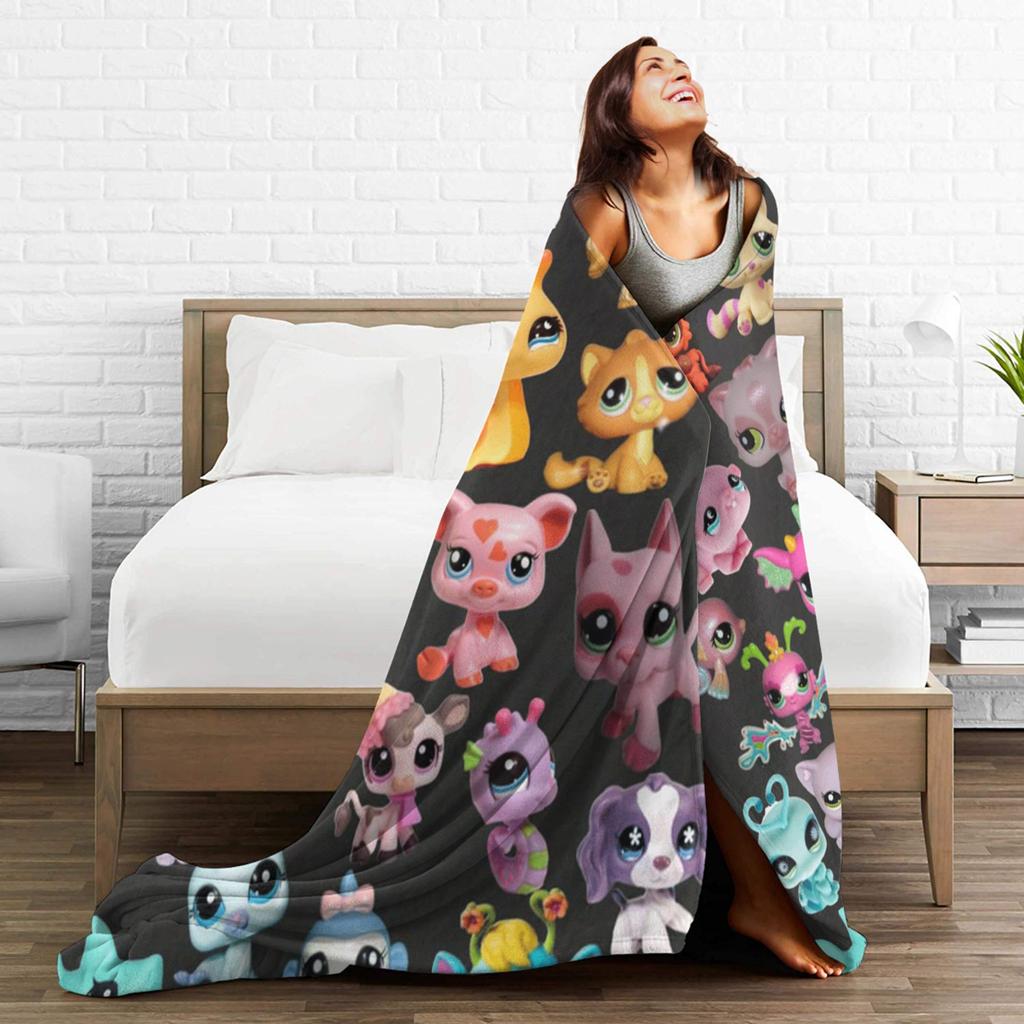 Теплое Мягкое Одеяло Девочки Мальчики Путешествие Littlest Pet Shop Плед Фланелевое Покрывало Для Дивана Кресла Кровати Новинка