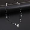 Trendy Butterfly Imitation Pearl Pendant Choker Necklace for Women Girls Elegant Romantic Chain for Female Fashion Jewelry
