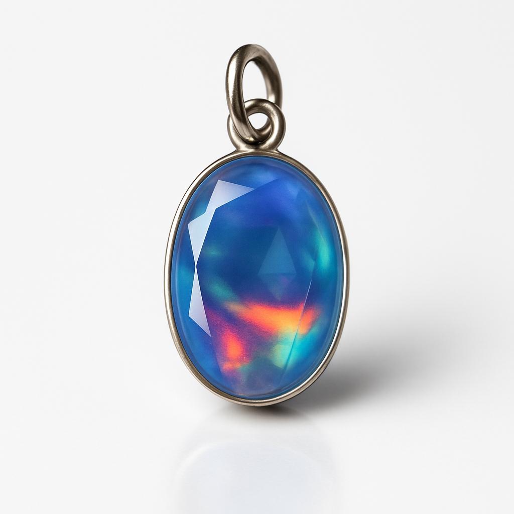 17.90 Ct Natural Opal 925 Sterling Silver Oval Cut Gemstone Pendant CERTIFIED