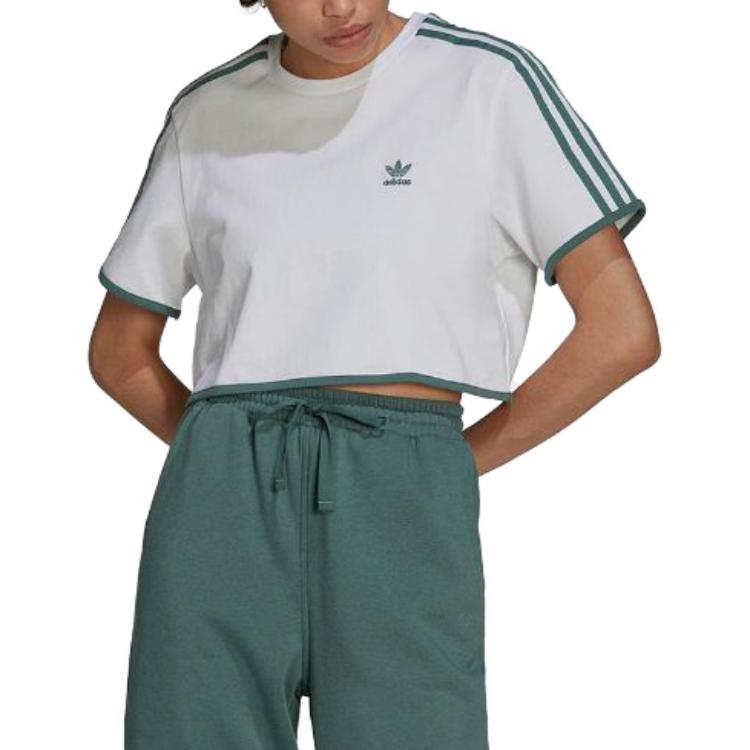 Adidas Originals Drop Shoulder Sleeve T Shirt Women's White HE4677