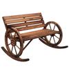 Garden swing bench. 2-person swing. With wheel-shaped armrests. For balcony, garden, patio. Carbonized