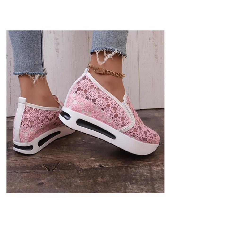 Женские кроссовки с цветочным принтом One Foot Sports Shoes - дышащий сетчатый верх, удобная конструкция с низким вырезом, повседневная спортивная обувь на все сезоны, женская спортивная обувь