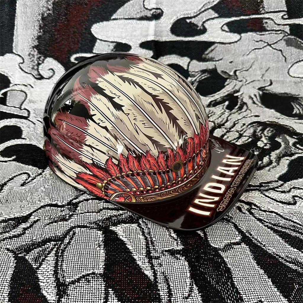 Мото Ретро Бейсбольный Шлем Мотоциклетный Шлем Скутер Мужской и Женский Уличная Мода Половинный Шлем