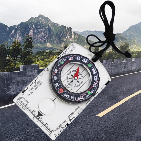 Уличный компас с увеличительным стеклом, линейкой, шкалой, многофункциональный, для кемпинга, пеших походов, туризма, выживания, ориентирования, навигационный инструмент