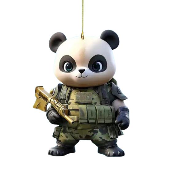 Панда Рождественское украшение 2D Акриловая Мультяшная Панда Рождественская Елка Подвесное Украшение Милые Аксессуары для Интерьера Автомобиля для Зеркала Заднего Вида Автомобиля Украшение для Елки
