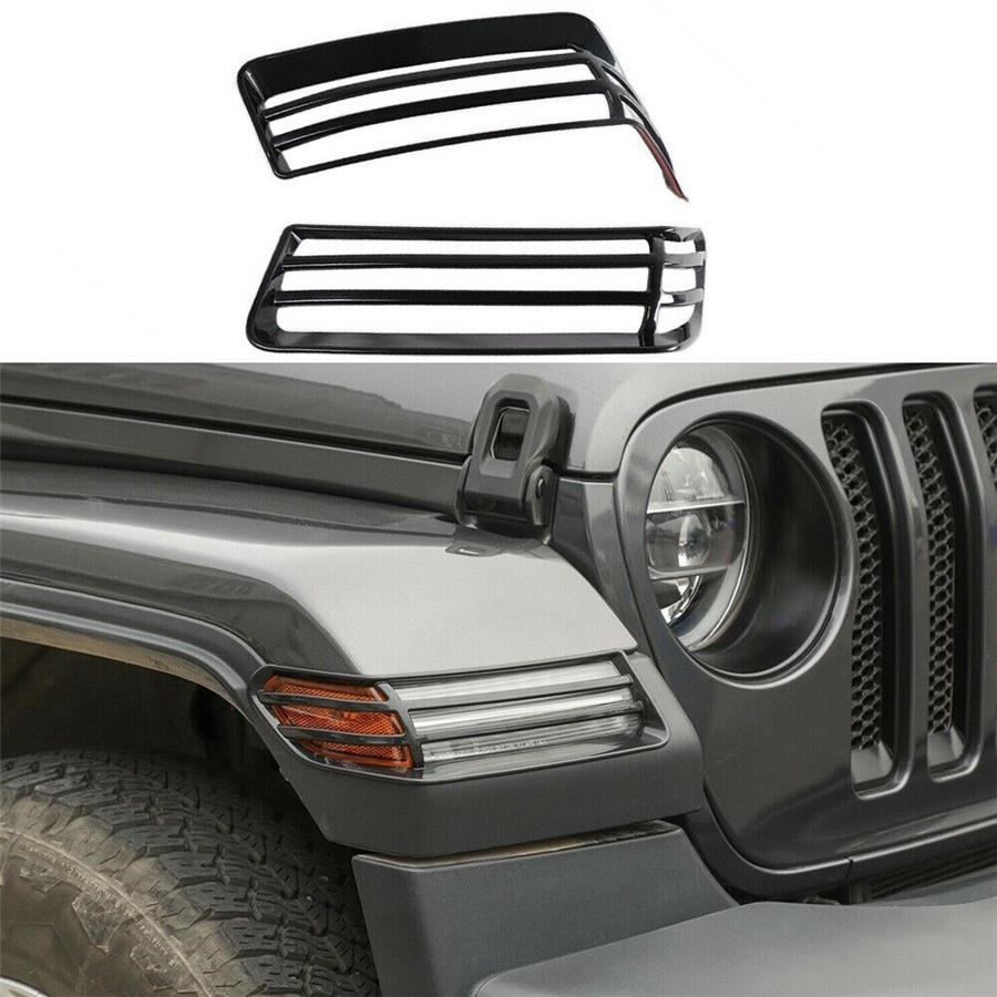 Black-Front Wheel Eyebrow Lamp Cover Trim For Jeep Wrangler JL,JT 2018-2022