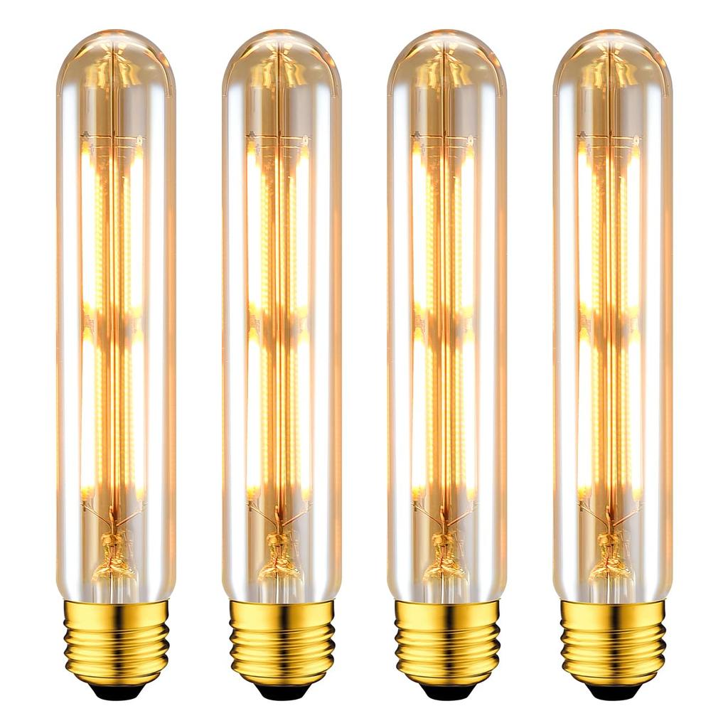 LVWIT T32 Brown Retro Filament Bulbs, E26 Base, 720LM, 6W (55W Equivalent), 2500K Warm White, Non-Dimmable, Pack of 4