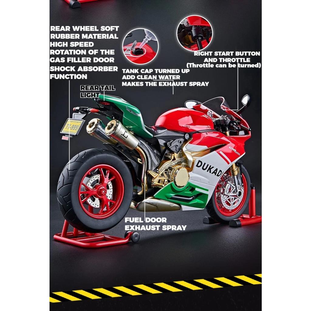 Spary 1/9 Ducati 1199 Panigale R Сплав Мотоцикл Литая Модель Симуляция Звук Свет Коллекционная Ценность Дисплей Подарок для Друзей