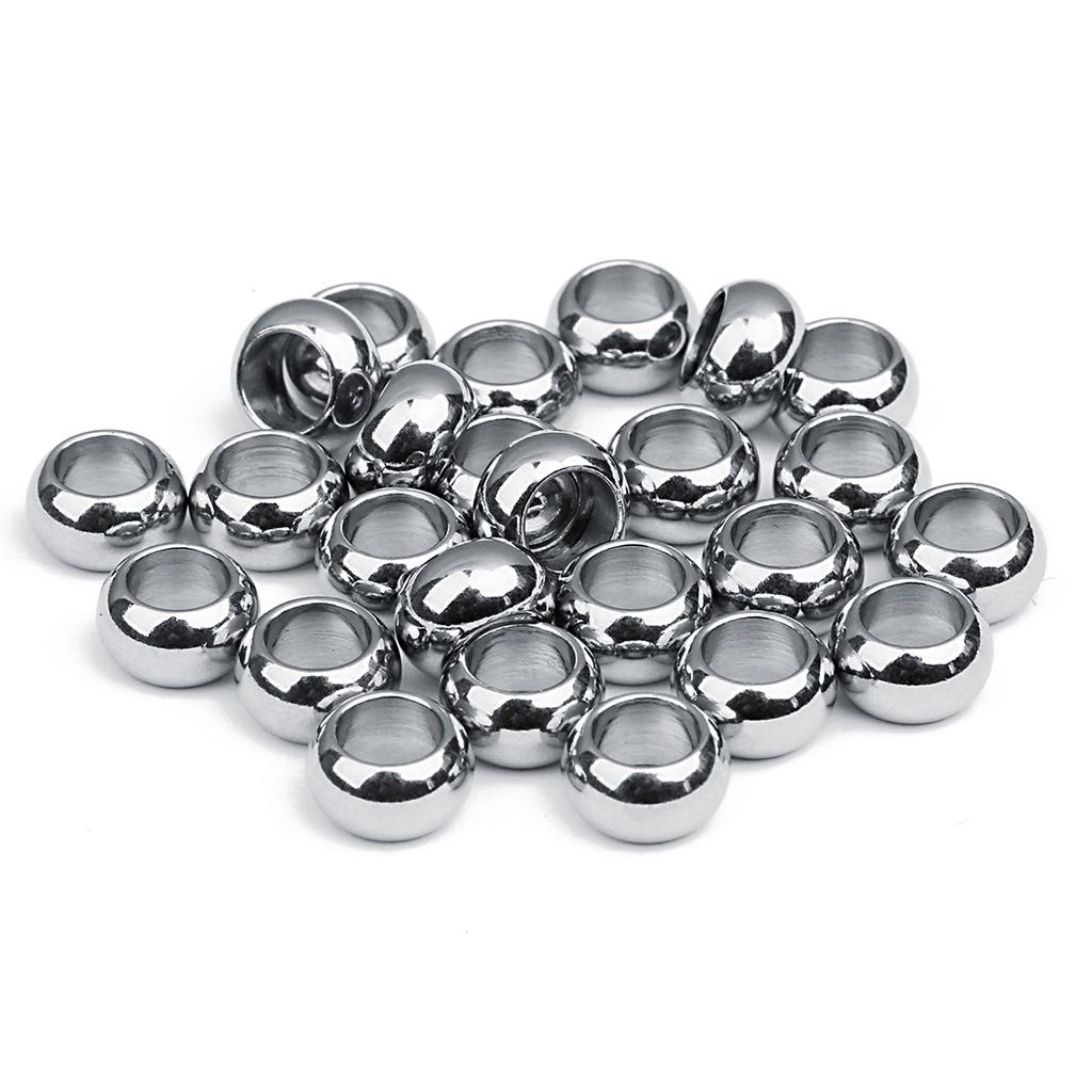 20Pcs High Quality Stainless Steel Beads Multi Sizes Large Holes Loose Beads For DIY Handmade Bracelets Earrings Jewelry Making