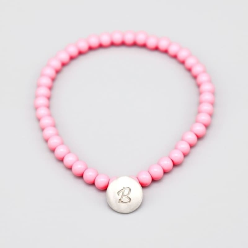 BONBEAU Silver initial button charm ball Bracelet