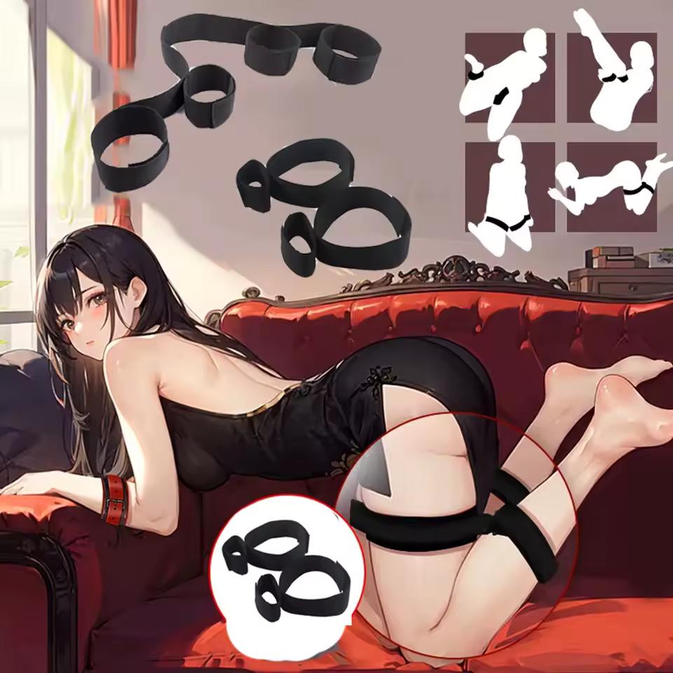 Женские наручники, фиксатор для ног, BDSM-бандаж, нейлоновые SM-наручники для раба, ножные кандалы, набор секс-игрушек для взрослых, эротическая игра 18+, секс-товары