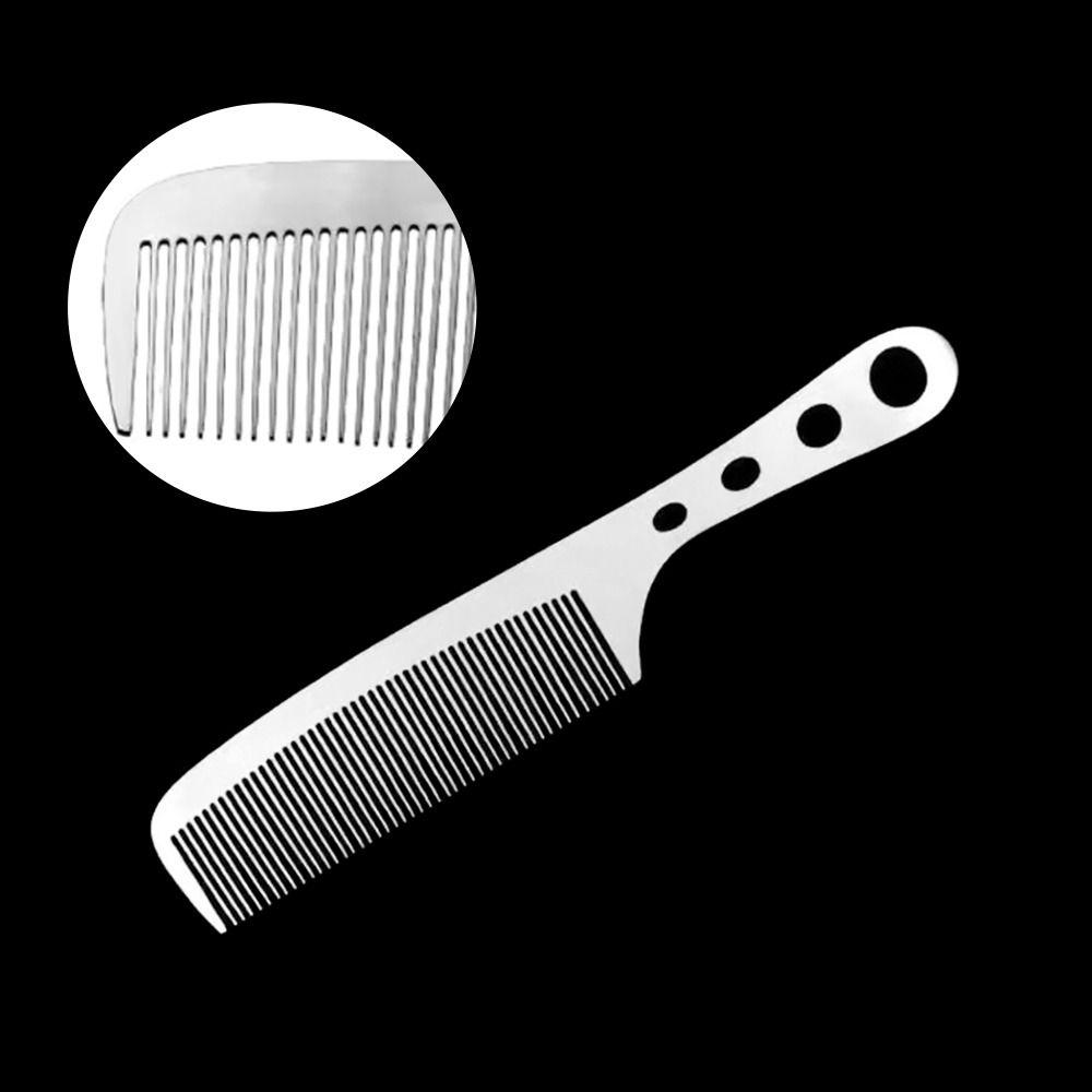 Silver Hairdressing Styling Comb Stainless Steel Metal Barber Comb New Anti Static Comb Barber