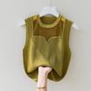 Strap Vest, Women's Round Neck, Mesh, Temperament, Nail Bead, Sleeveless Knit Sweater, Summer Top