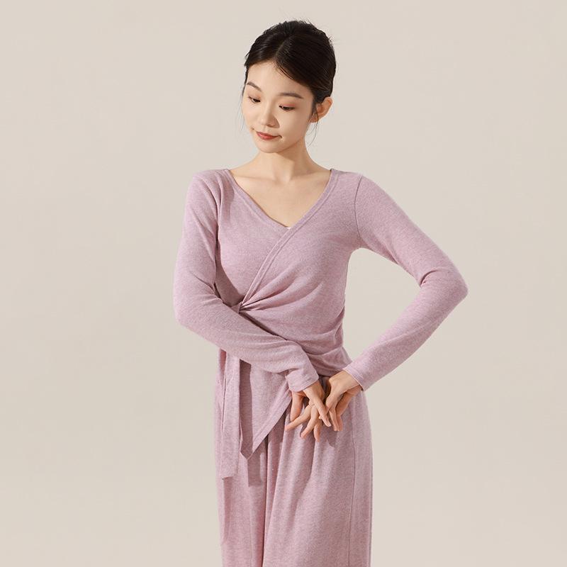 Женский топ с длинным рукавом для современных танцев для тренировок и повседневной носки