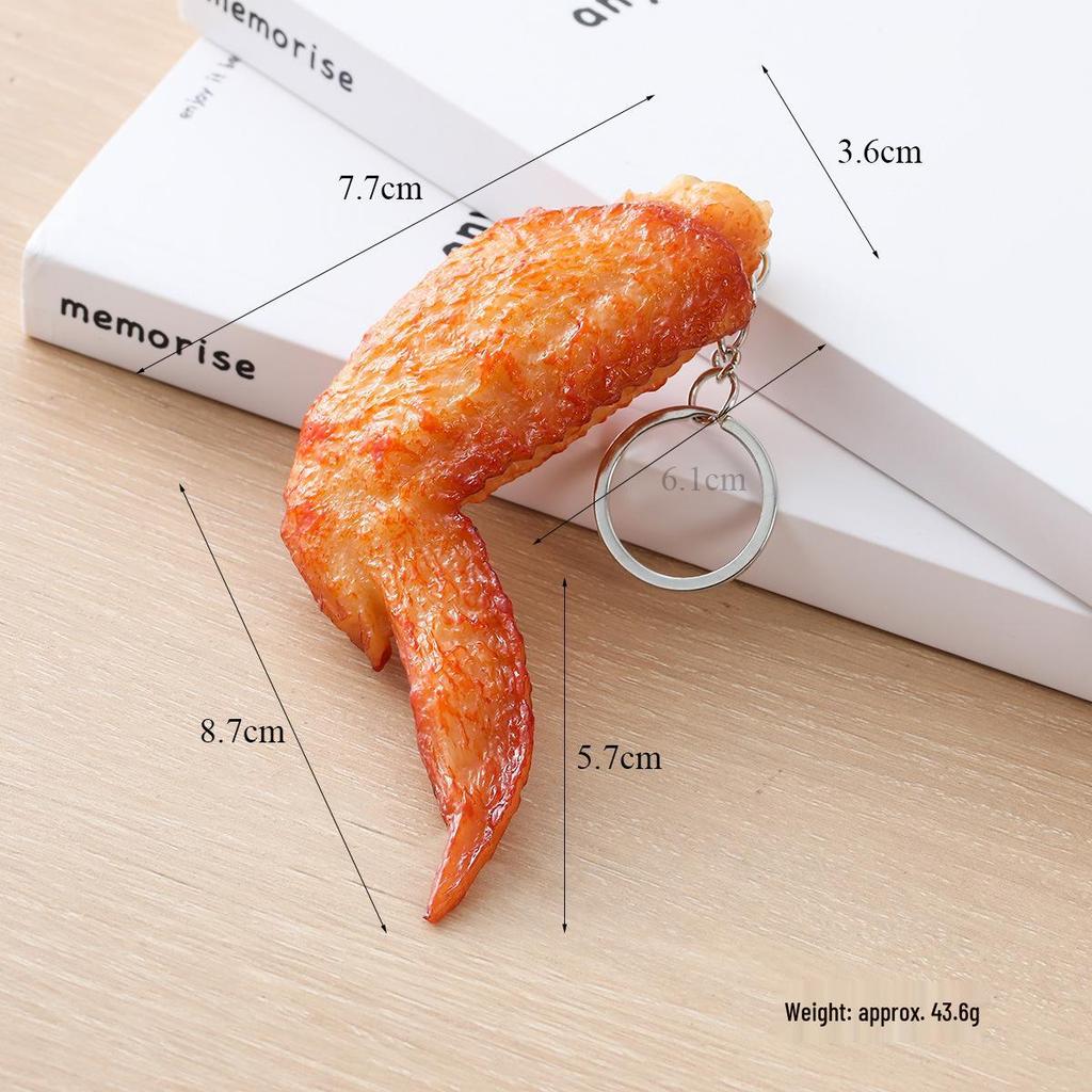 PVC Fried Chicken & Cola Keychain - Play Food Model Including Drumsticks, Wings, Nuggets