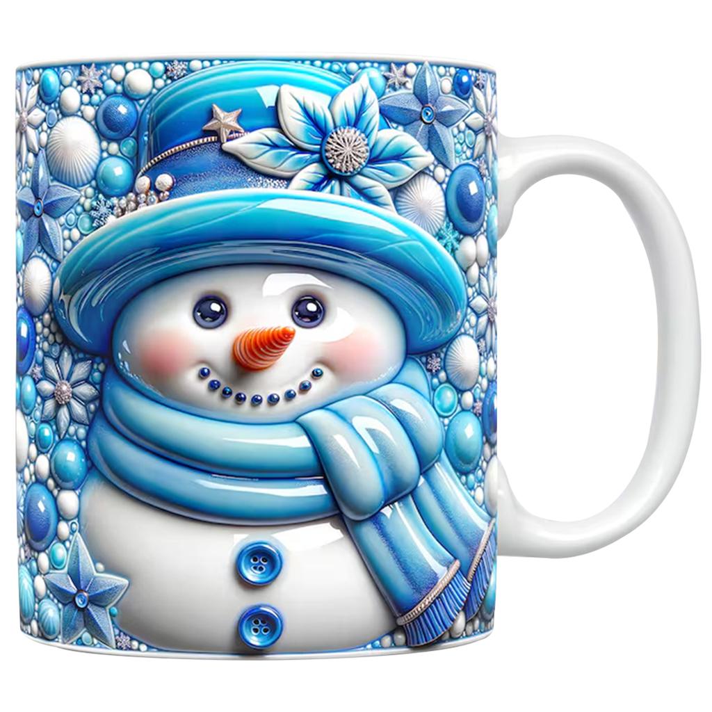 Кружка для кофе Leeseph Christmas 3D Snowman, керамическая забавная кружка для кофе, отличный сюрприз на день рождения или Рождество для друга или коллеги