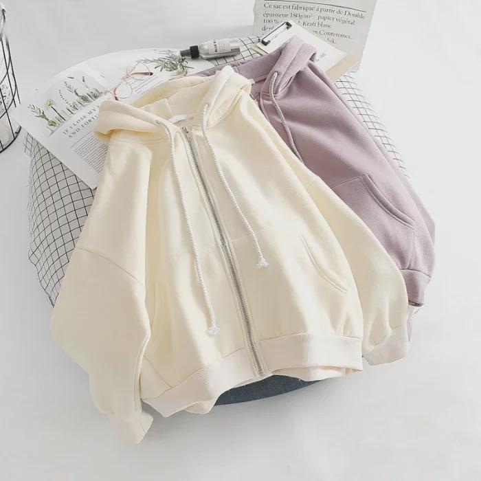 Женская куртка-кардиган свободного кроя с капюшоном — модная, свободного кроя для весны/осени