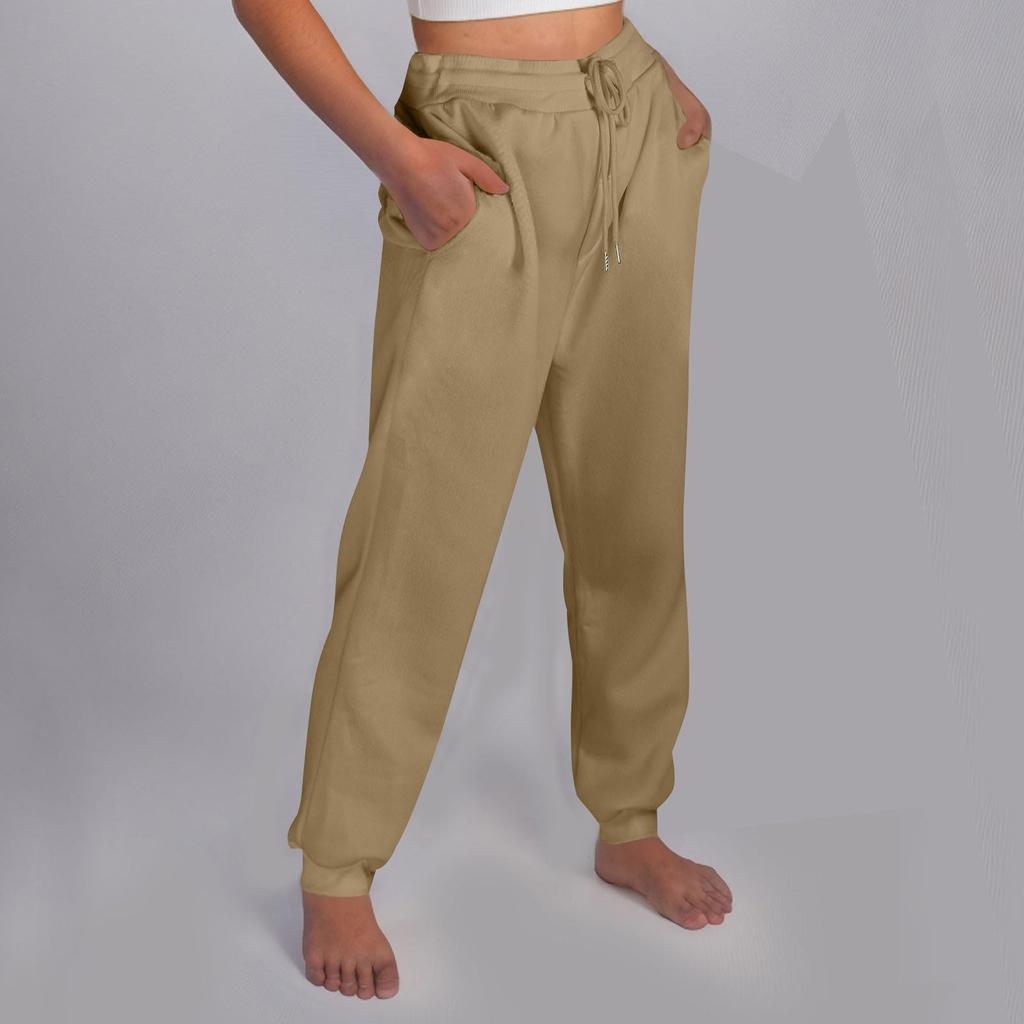 Women's Casual Pants High-waisted Belted Jogging Pants With Pockets