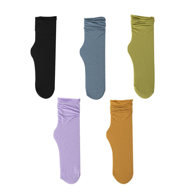 Женские носки из ледяного шелка Candy Sweet - 5 пар, ультратонкие и дышащие для лета