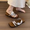 Two Wear Platform Slippers, Women Wear New Beautiful Sandals with Skirts, Slope Heel Open-toed Sandals