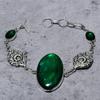 Natural Green Labradorite,Diopside Stone 925 Sterling Silver Bracelet 7-8" I7p45